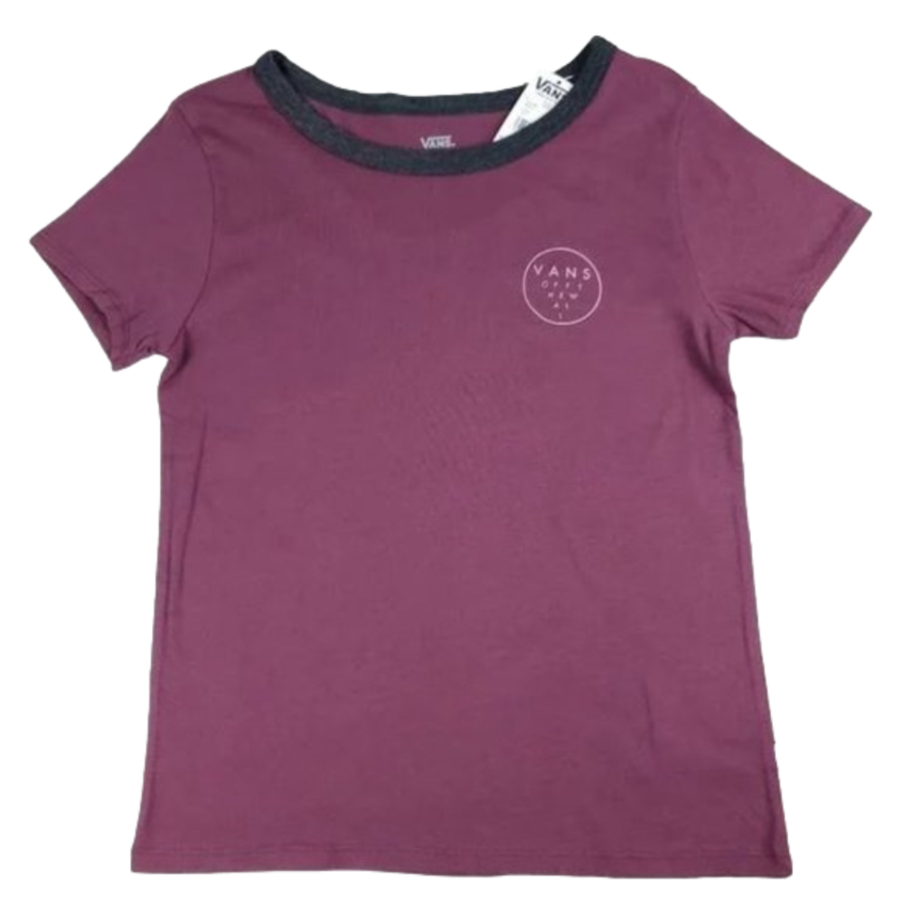 NWT! Vans Woman Ring Around Tee Maroon/Small
